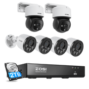 C180 & C290M 4K PoE Security Camera System + 4K 8CH PoE NVR with 2TB Hard Drive