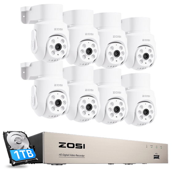 C280 2MP Pan Tilt Security Camera System | One-Way Audio | ZOSI ...