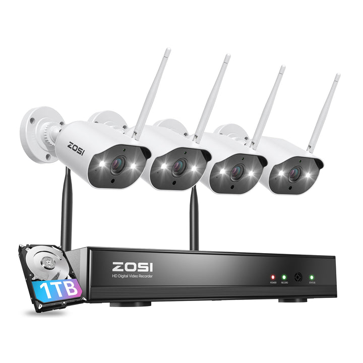 C302 4-Cam 3MP WiFi Security System +1TB Hard Drive Zosi