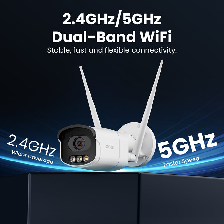 C186A 5MP Aurora Lux WiFi Camera + Unveiling True Full Color Night - 2.4GHz/5GHz Dual-Band WiFi