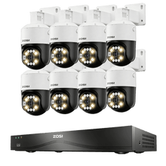 C296B 4K 16 Channel Pan-Tilt PoE Security Camera System + 4TB/8TB HDD