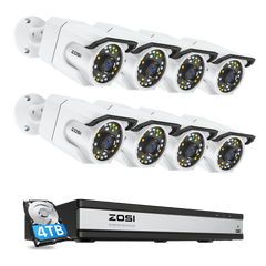 C105 4K 16 Channel Security System + Up to 16 Cameras + 4TB Hard Drive Zosi