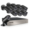 C106 1080P 8 Channel Wired DVR System + Optional 2TB Drive Zosi