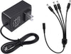 12V 2A 100V-240V AC to DC Power Supply Adapter + 4-Way Power Splitter Cable Zosi