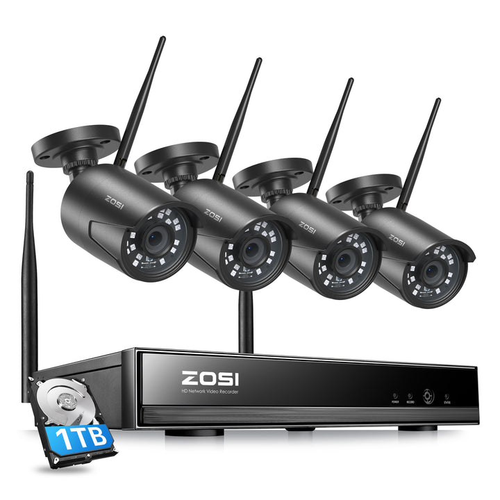 3MP 8 Channel WiFi Security Camera System, Smart Motion Detection, 80ft Infrared Night Vision Zosi